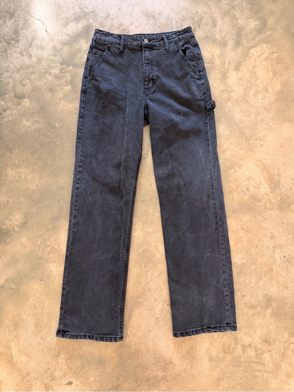 Copper Key Size 11 Washed Black Straight Leg Carpenter Utility Jeans
